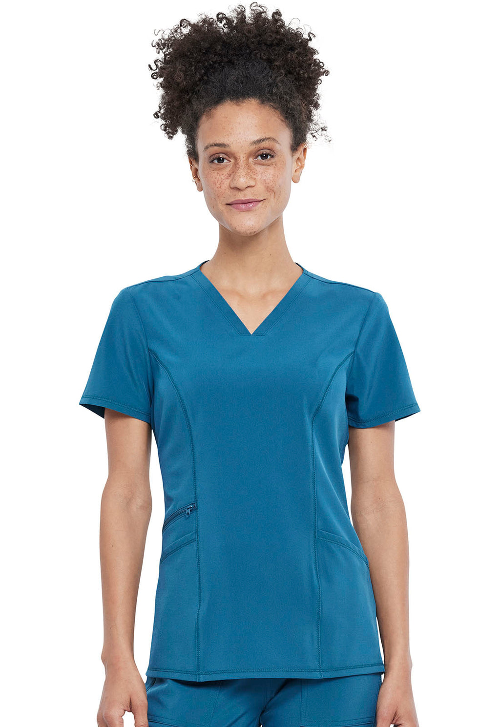 Allura CKA684 Women's V-Neck Scrub Top Caribbean Blue