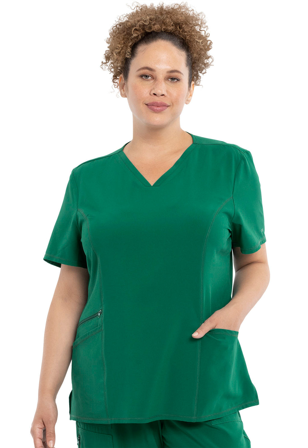 Allura CKA684 Women's V-Neck Scrub Top Hunter Green