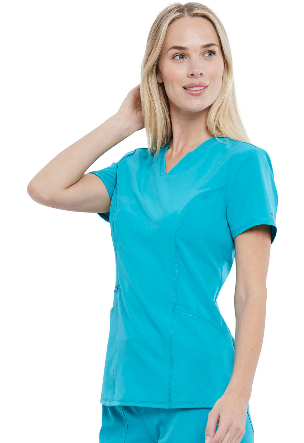 Allura CKA684 Women's V-Neck Scrub Top Teal Blue