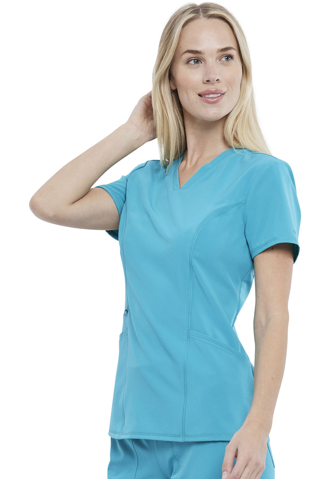 Allura CKA684 Women's V-Neck Scrub Top Teal Blue