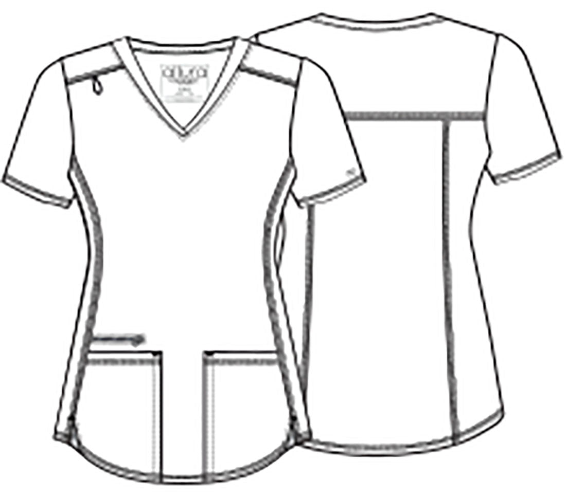 Allura CKA685 Women's V-Neck Scrub Top Pewter