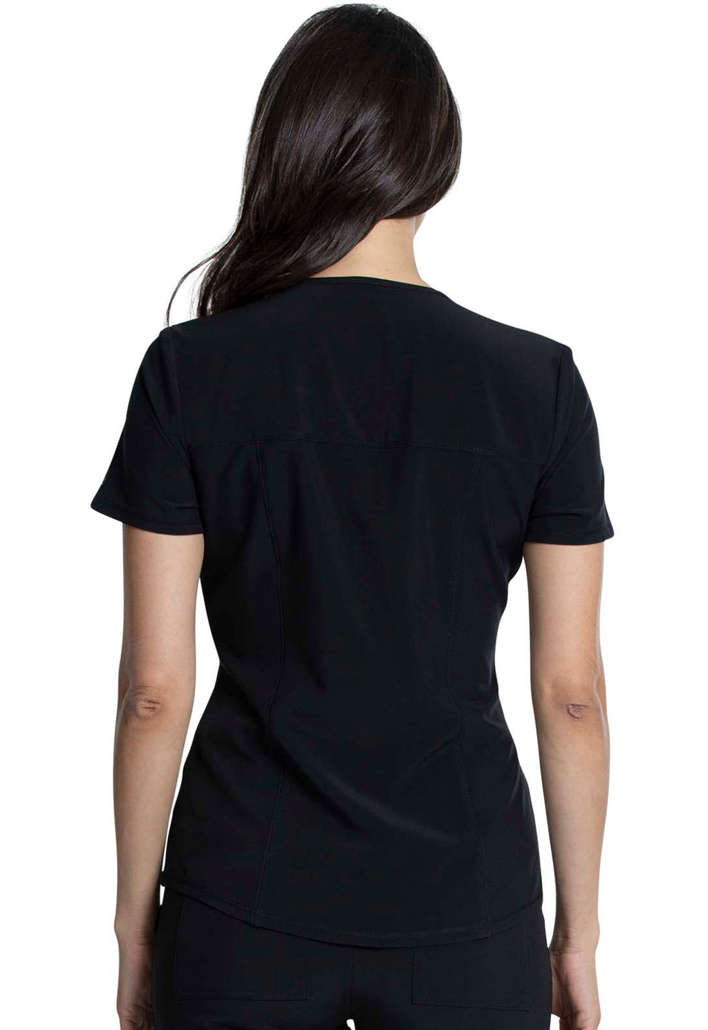 Allura CKA685 V-Neck Top Black Model Image Back | Cherokee