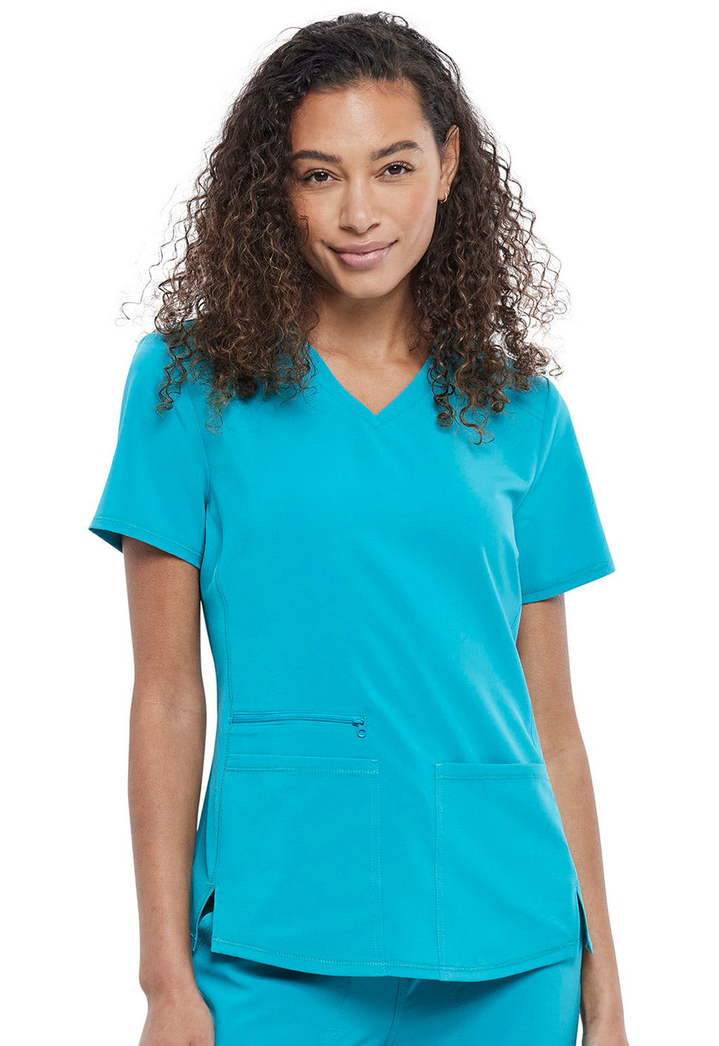 Allura CKA685 Women's V-Neck Scrub Top Teal Blue