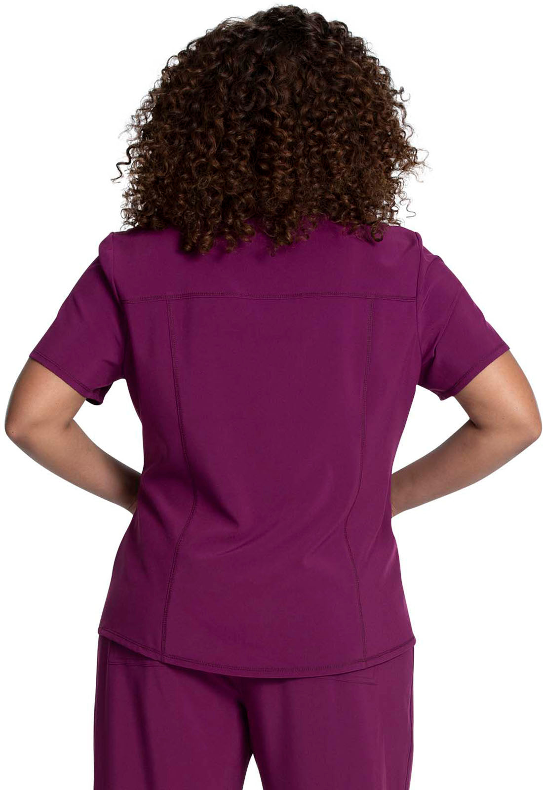 Allura CKA685 Women's V-Neck Scrub Top Wine
