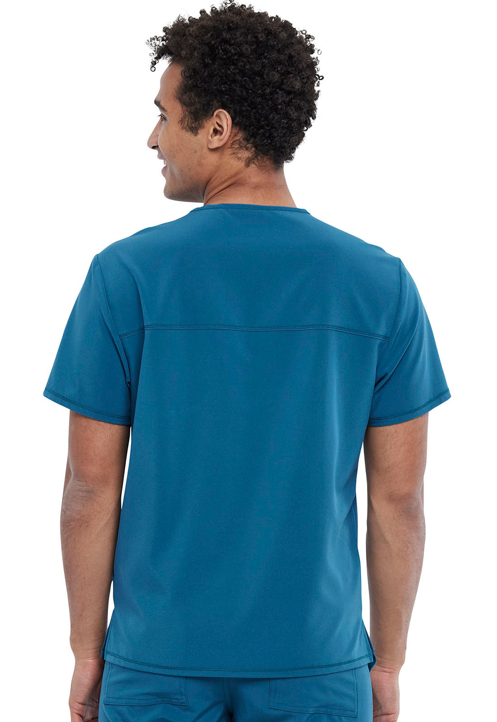 Allura CKA686 Men's V-Neck Scrub Top Caribbean Blue