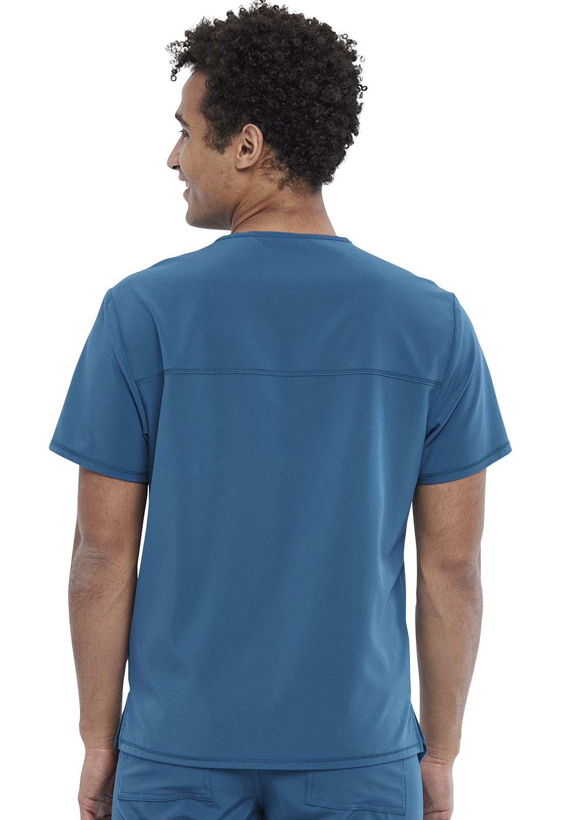 Allura CKA686 Men's V-Neck Scrub Top Caribbean Blue