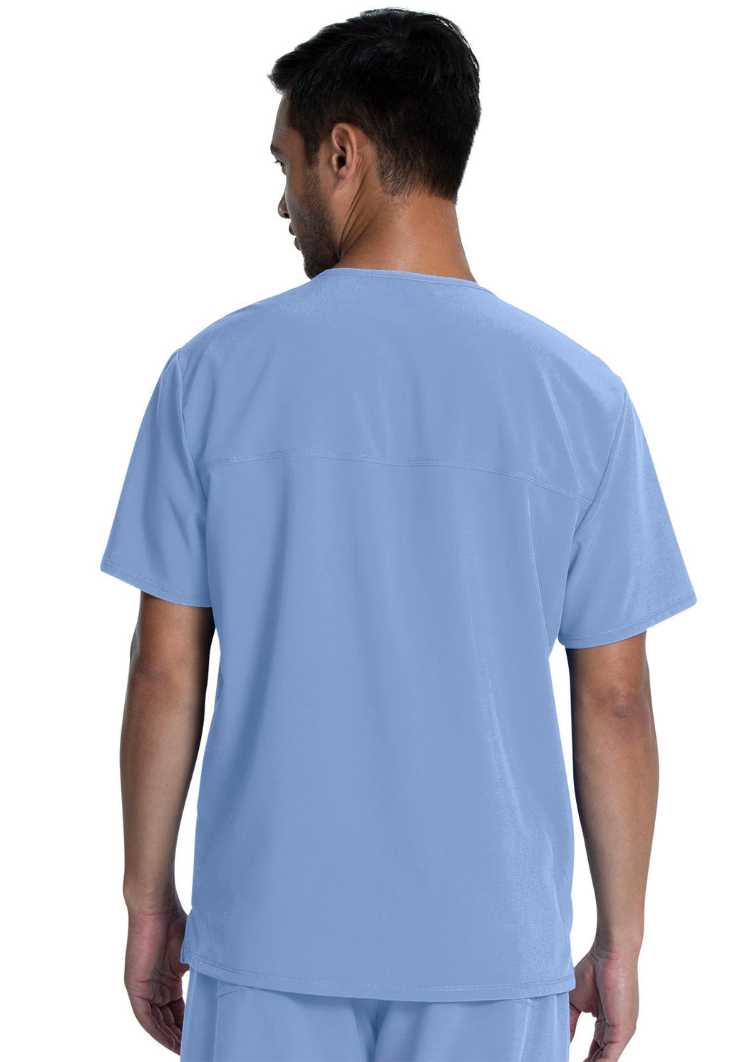 Allura CKA686 Men's V-Neck Scrub Top Ciel Blue