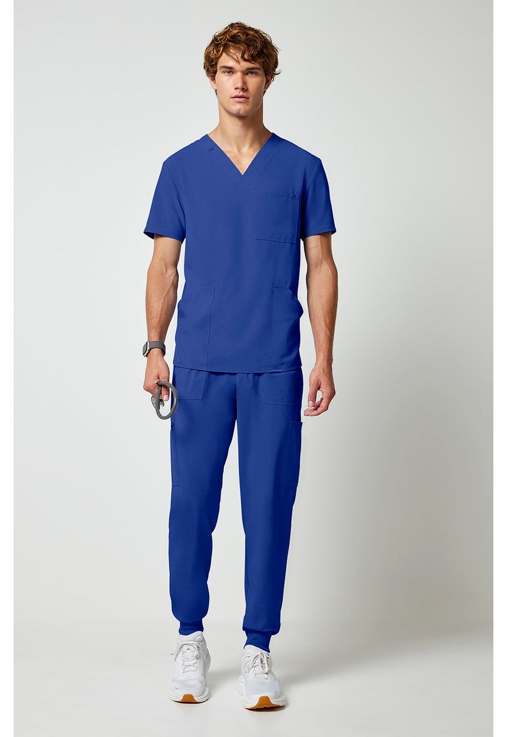 Allura CKA686 Men's V-Neck Scrub Top Galaxy Blue