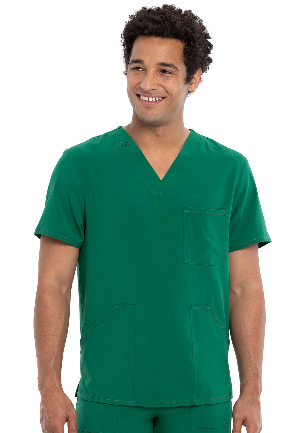 Allura CKA686 Men's V-Neck Scrub Top Hunter Green