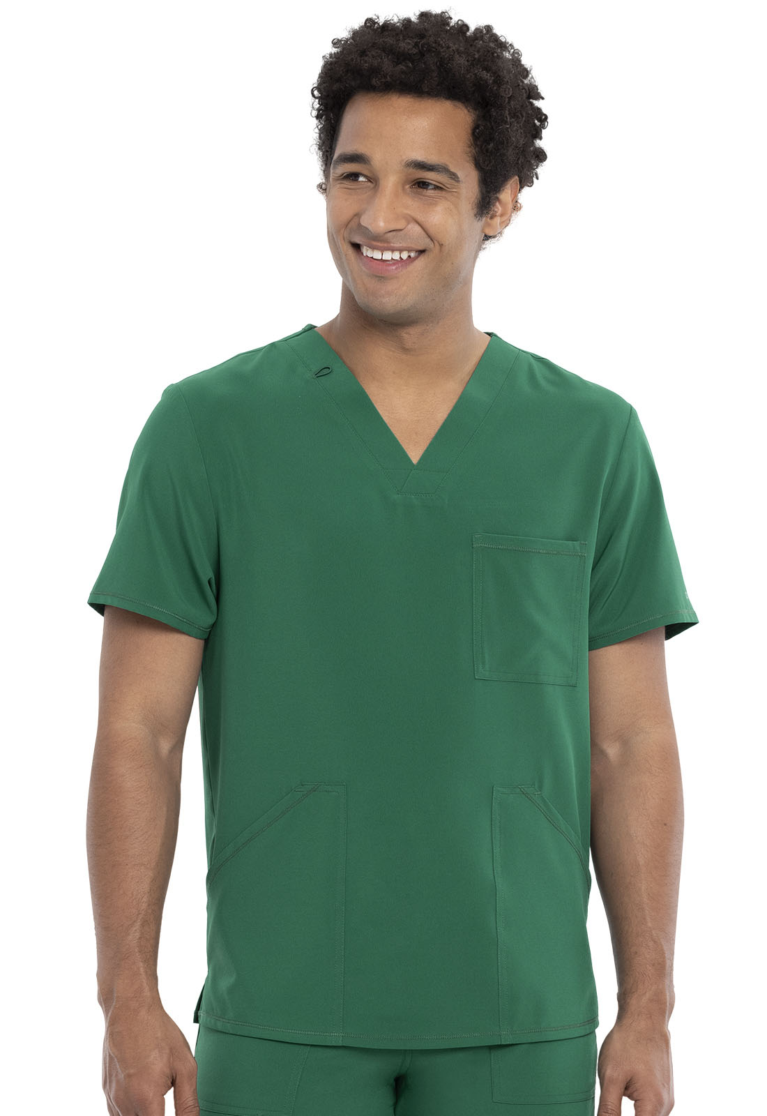 Allura CKA686 Men's V-Neck Scrub Top Hunter Green