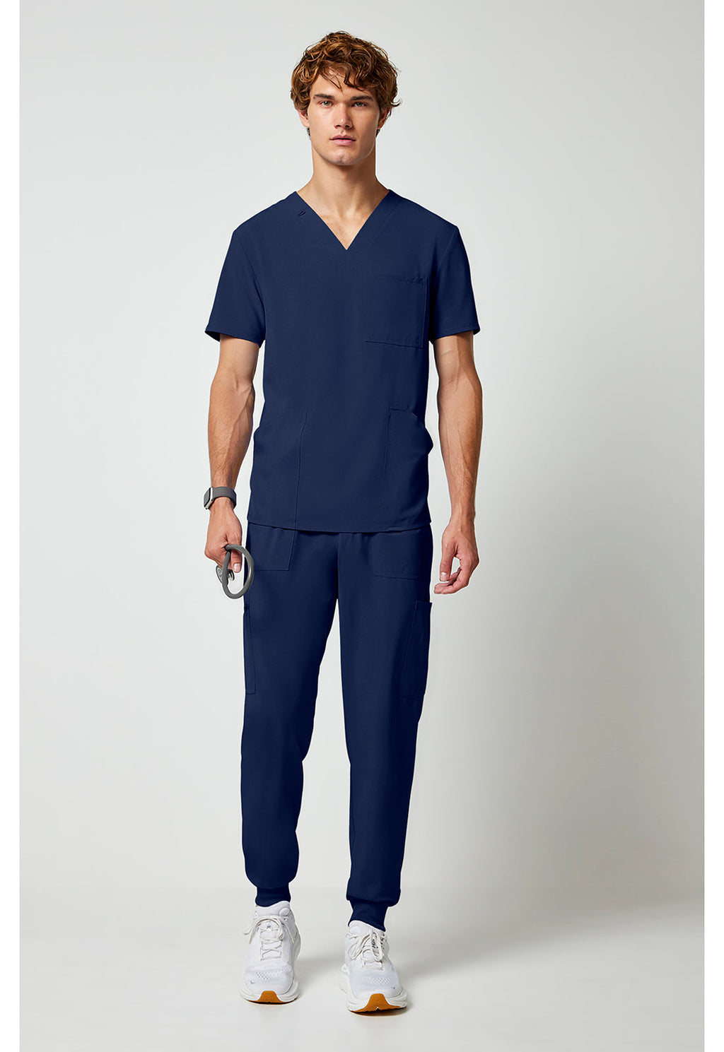 Allura CKA686 Men's V-Neck Scrub Top Navy