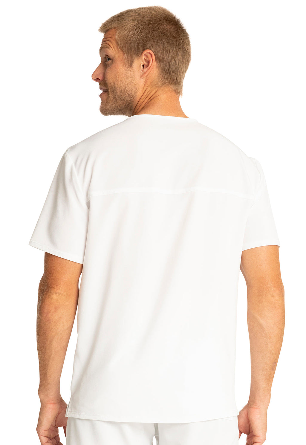 Allura CKA686 Men's V-Neck Scrub Top White