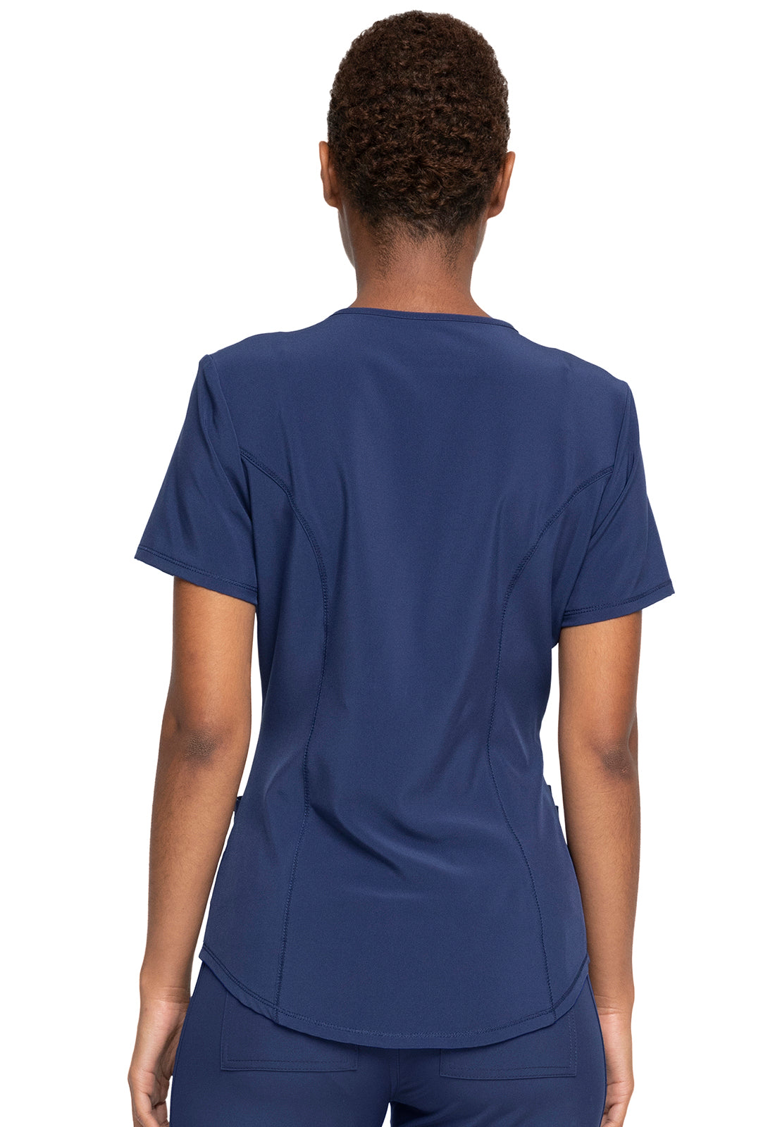 Allura CKA688 Mock Wrap Top Navy Model Image Back | Cherokee