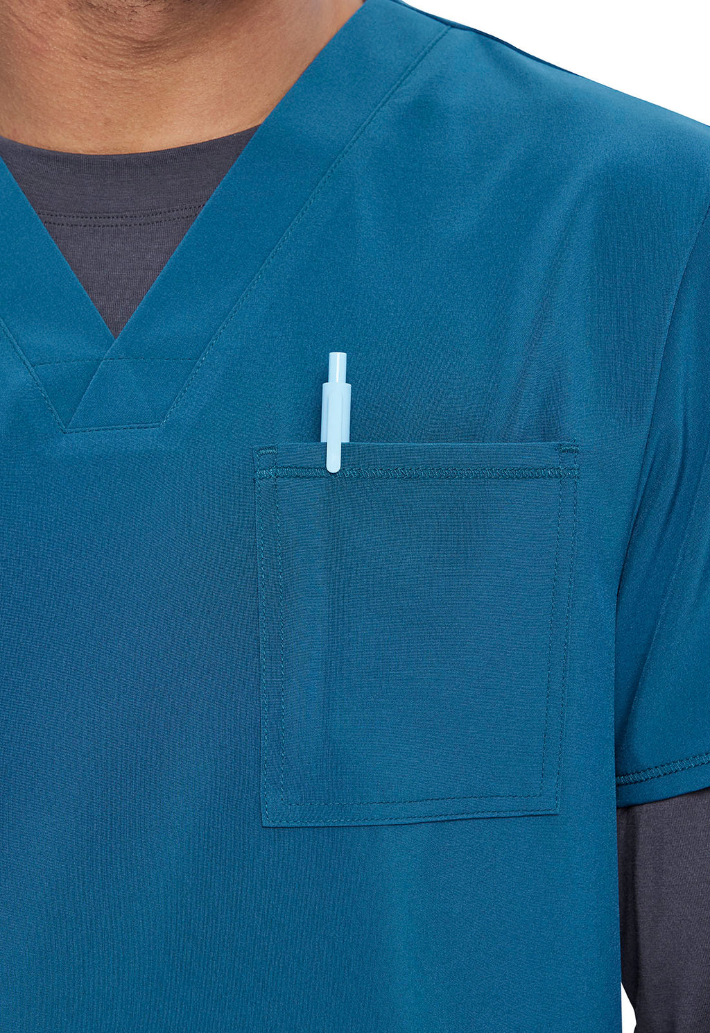 Allura CKA689 Men's Tuckable V-Neck Top Caribbean Blue