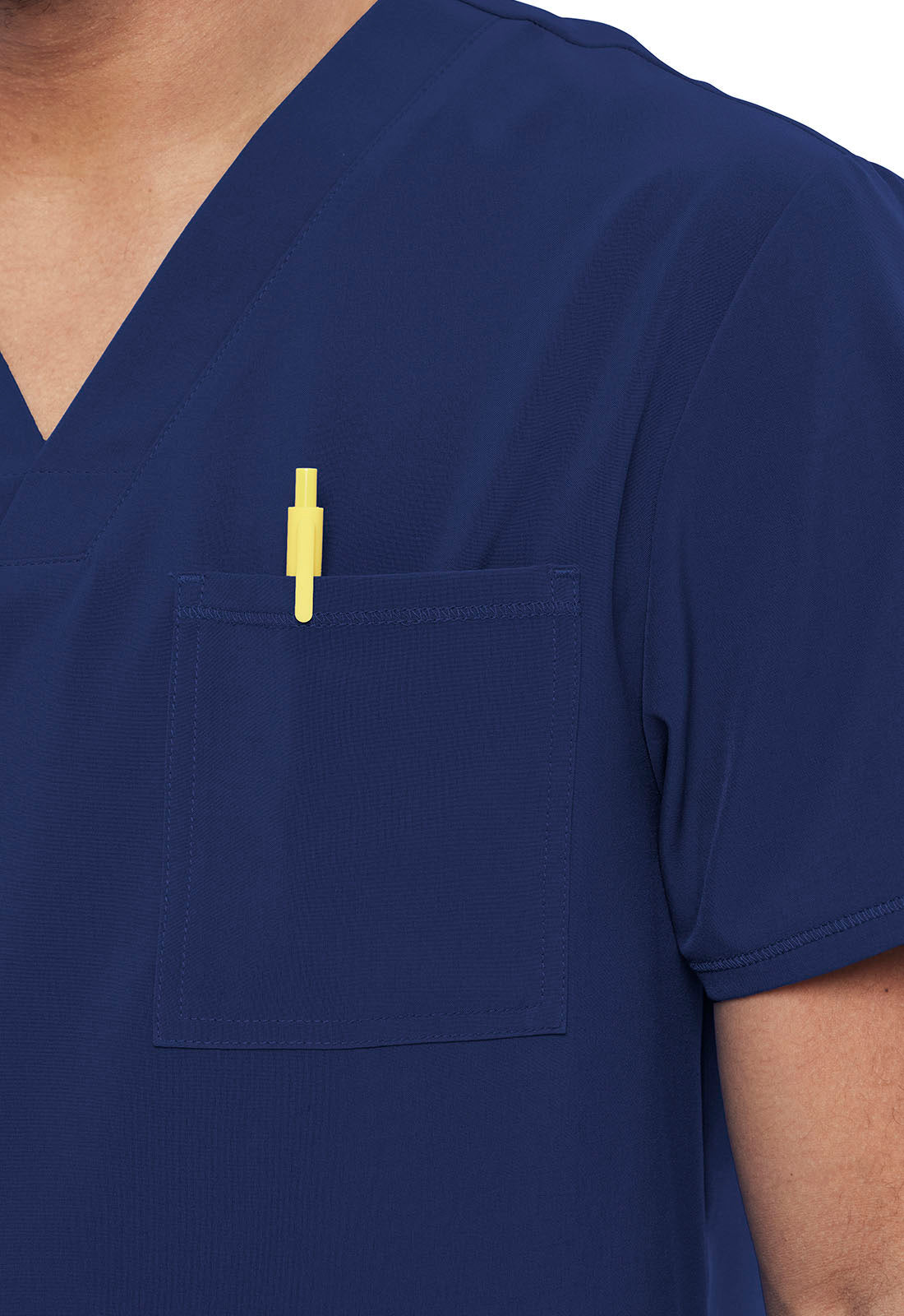 Allura CKA689 Men's Tuckable V-Neck Scrub Top Navy