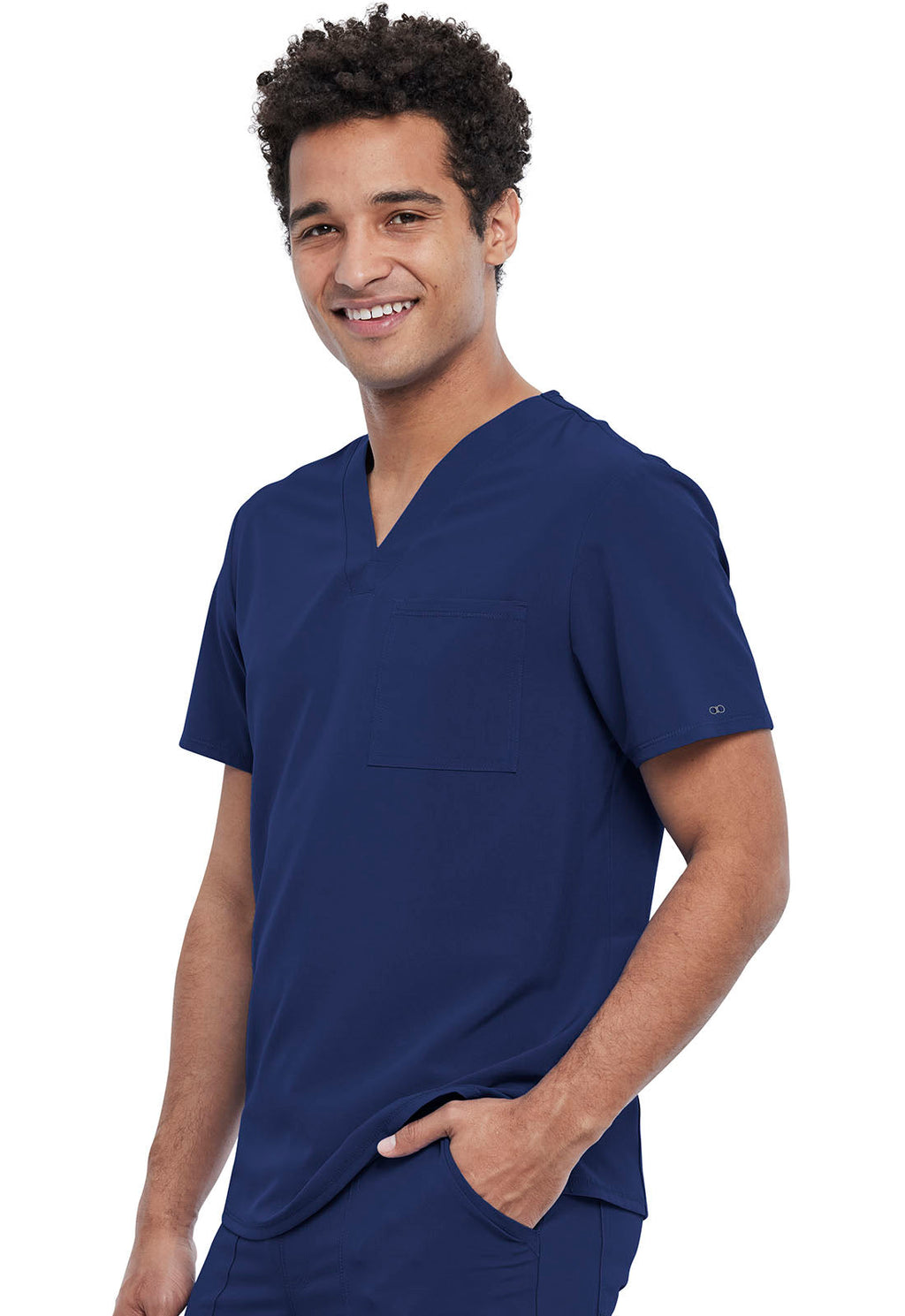 Allura CKA689 Men's Tuckable V-Neck Scrub Top Navy