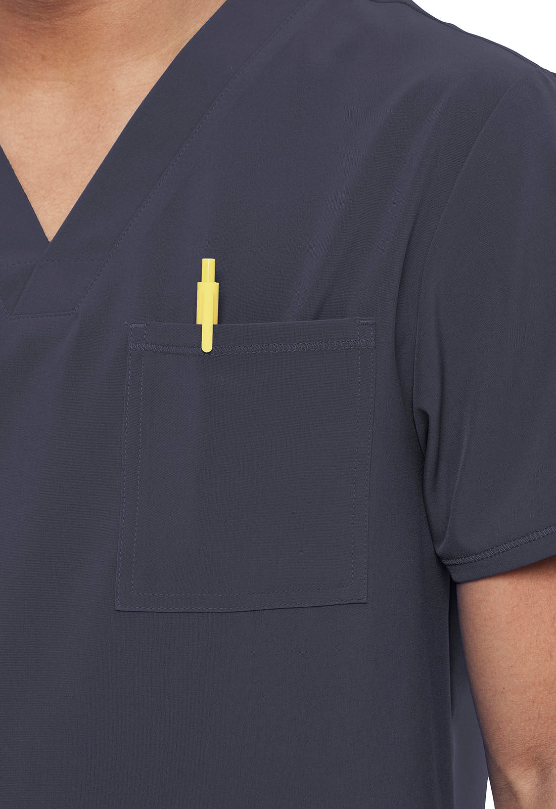 Allura CKA689 Men's Tuckable V-Neck Scrub Top Pewter
