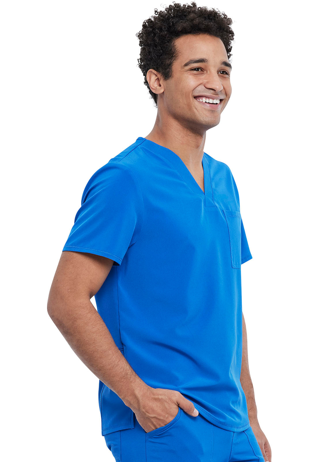 Allura CKA689 Men's Tuckable V-Neck Scrub Top Royal