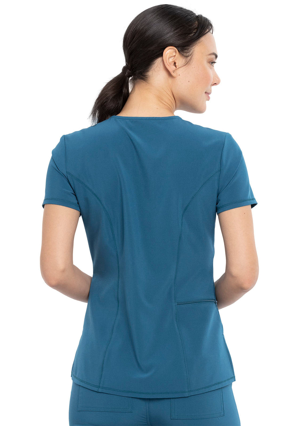 Allura CKA690 Women's Tuckable V-Neck Scrub Top Caribbean Blue