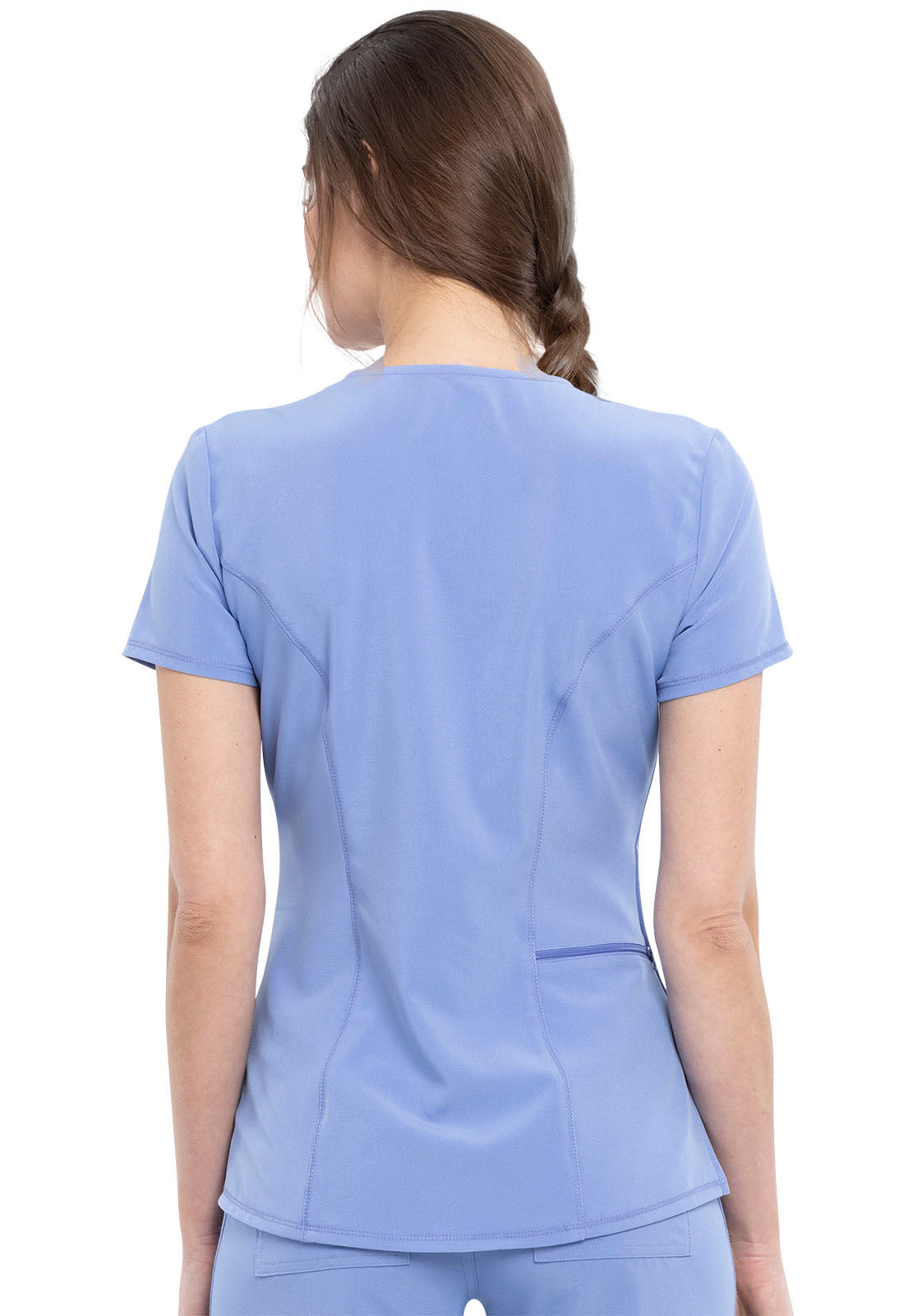 Allura CKA690 Women's Tuckable V-Neck Scrub Top Ciel Blue