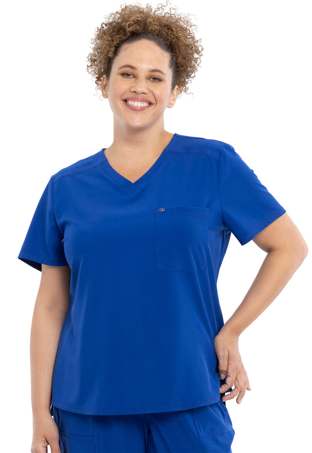Allura CKA690 Women's Tuckable V-Neck Scrub Top Galaxy Blue