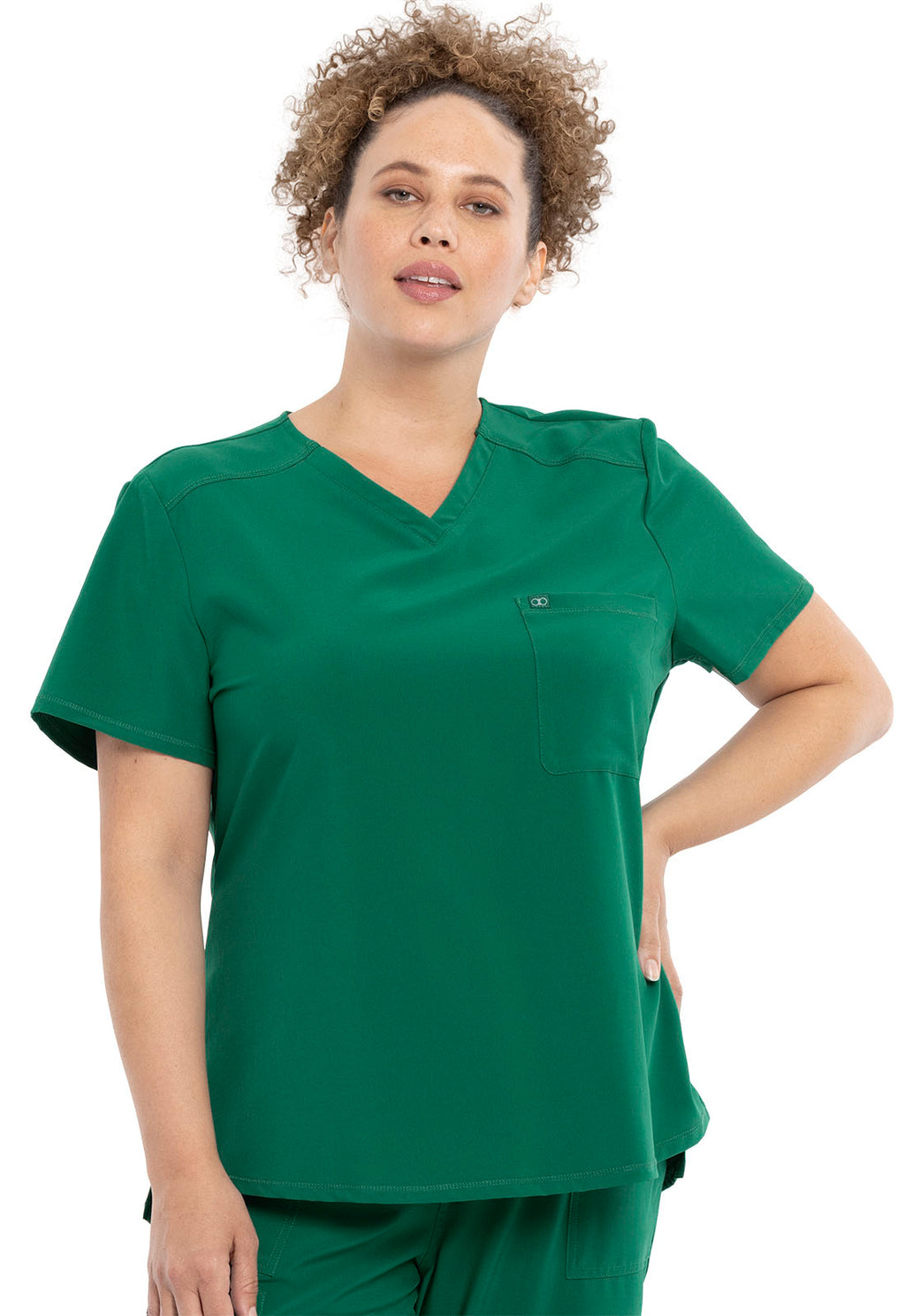 Allura CKA690 Women's Tuckable V-Neck Scrub Top Hunter Green