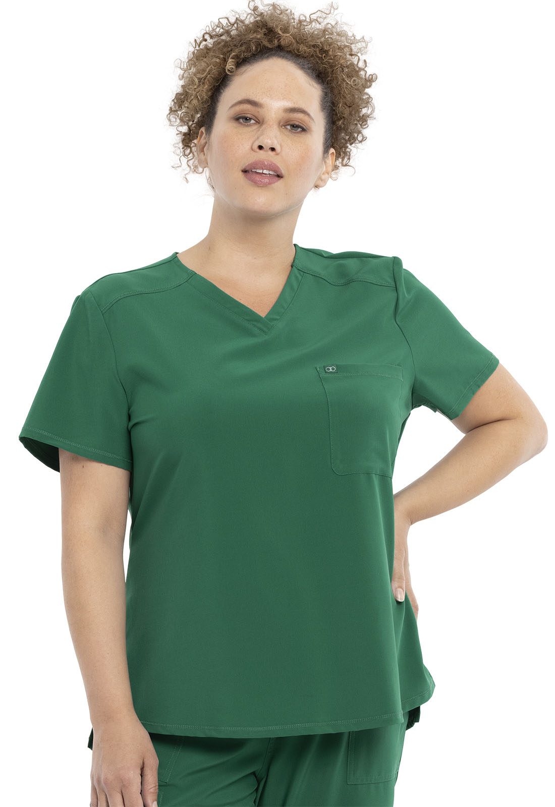 Allura CKA690 Women's Tuckable V-Neck Scrub Top Hunter Green