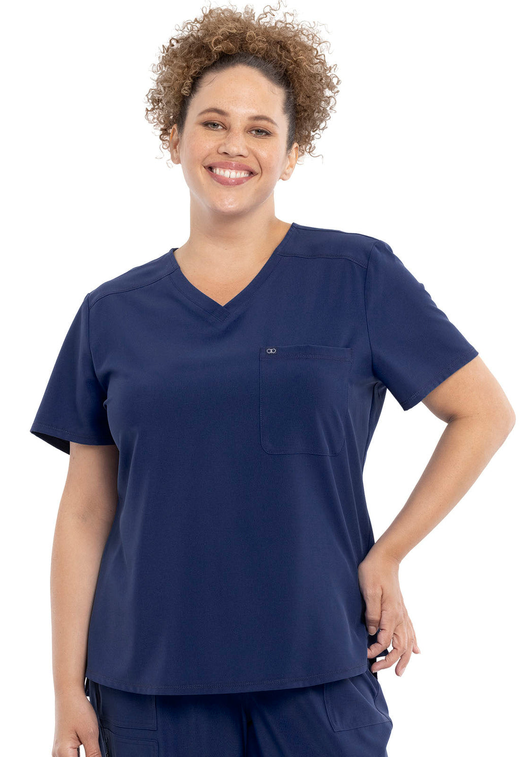 Allura CKA690 Women's Tuckable V-Neck Scrub Top Navy
