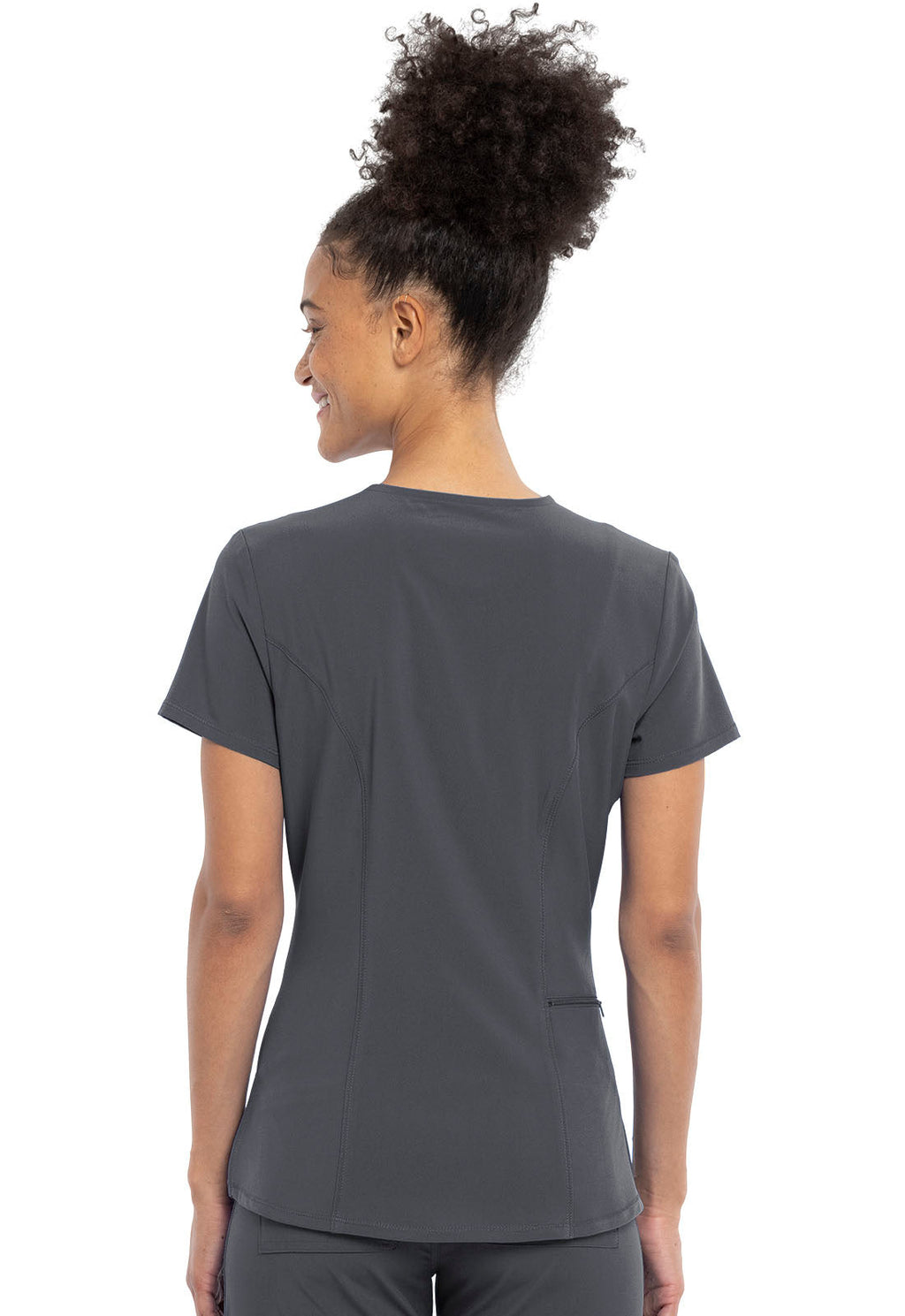 Allura CKA690 Women's Tuckable V-Neck Scrub Top Pewter