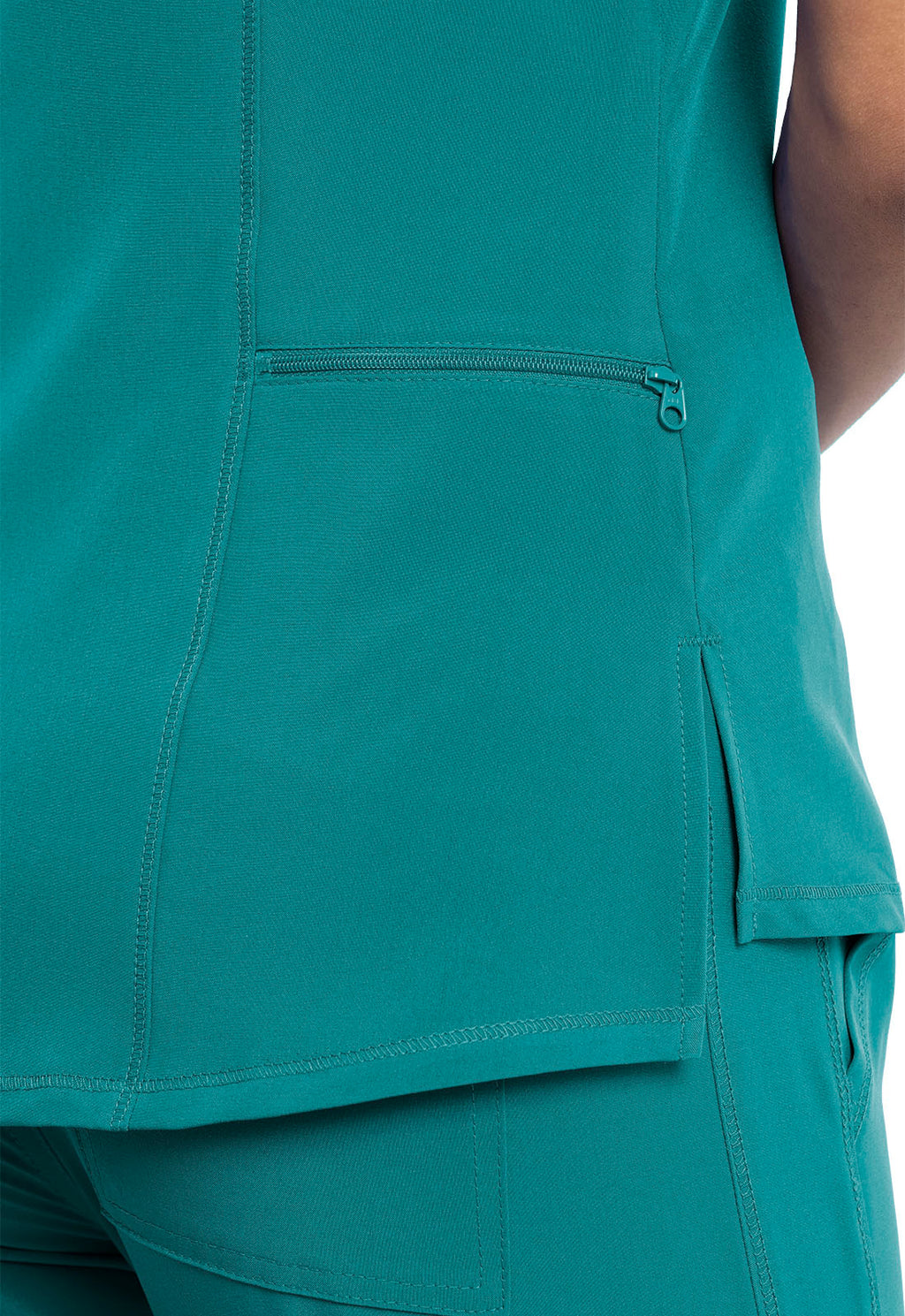 Allura CKA690 Tuckable V-Neck Top Teal Blue