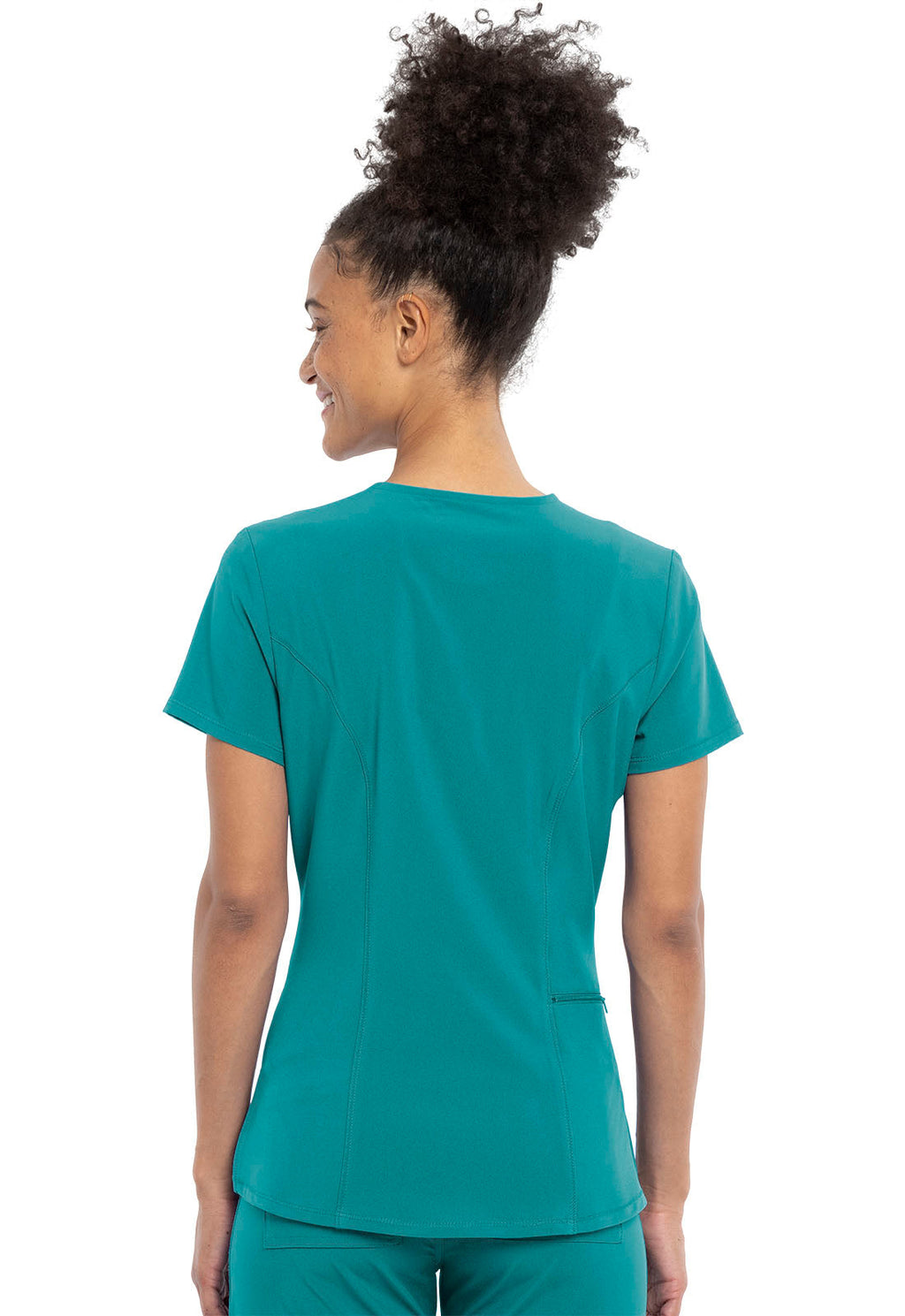 Allura CKA690 Women's Tuckable V-Neck Scrub Top Teal Blue