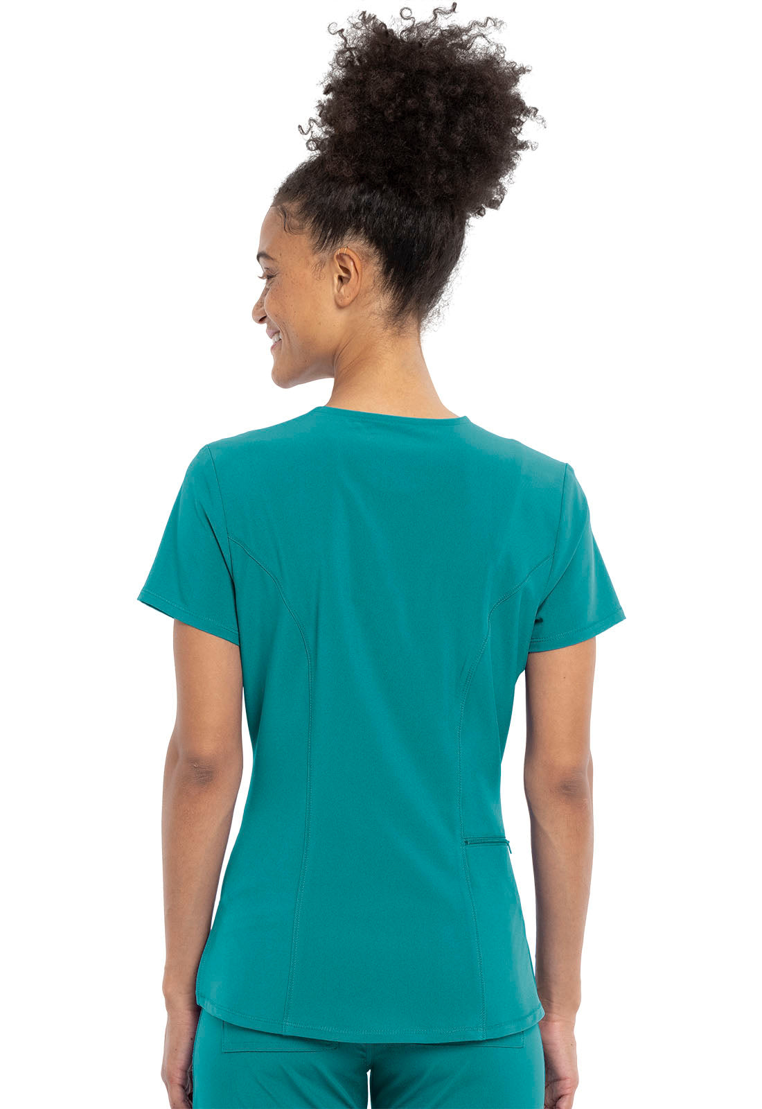 Allura CKA690 Women's Tuckable V-Neck Scrub Top Teal Blue