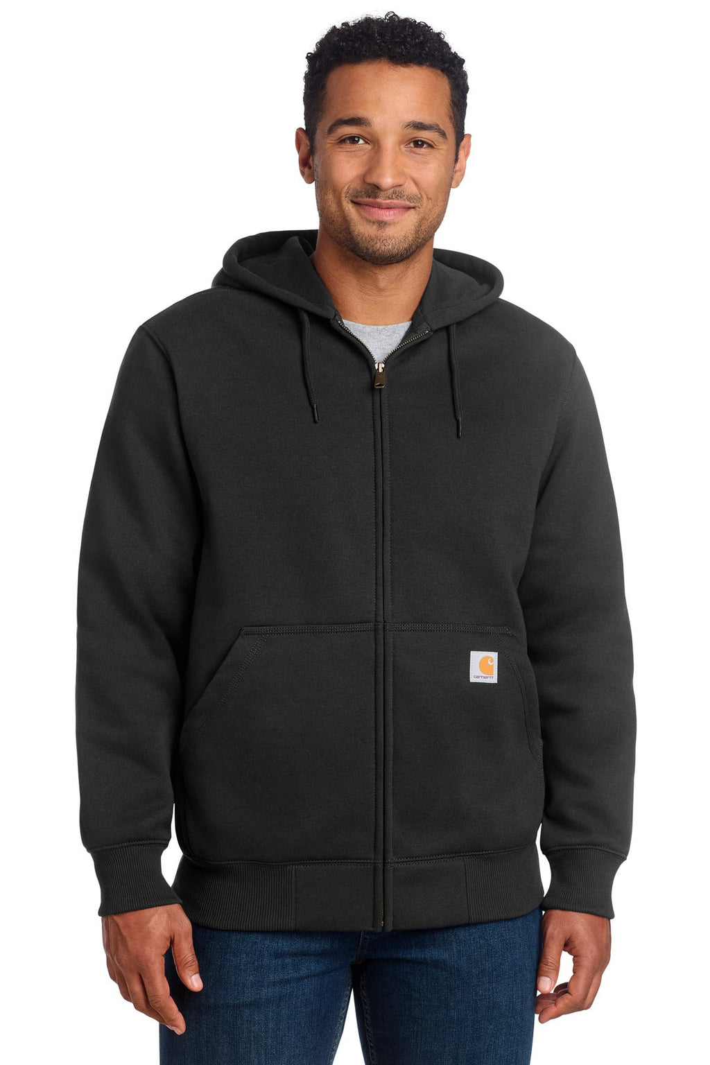 Carhartt Rain Defender Paxton Heavyweight Hooded Zip-Front Sweatshirt CT100614 Black