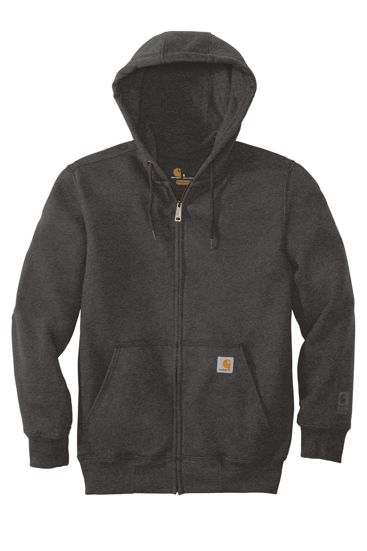 Carhartt Rain Defender Paxton Heavyweight Hooded Zip-Front Sweatshirt CT100614 Carbon Heather