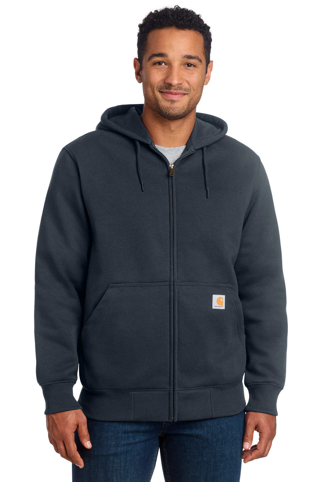Carhartt Rain Defender Paxton Heavyweight Hooded Zip-Front Sweatshirt CT100614 New Navy