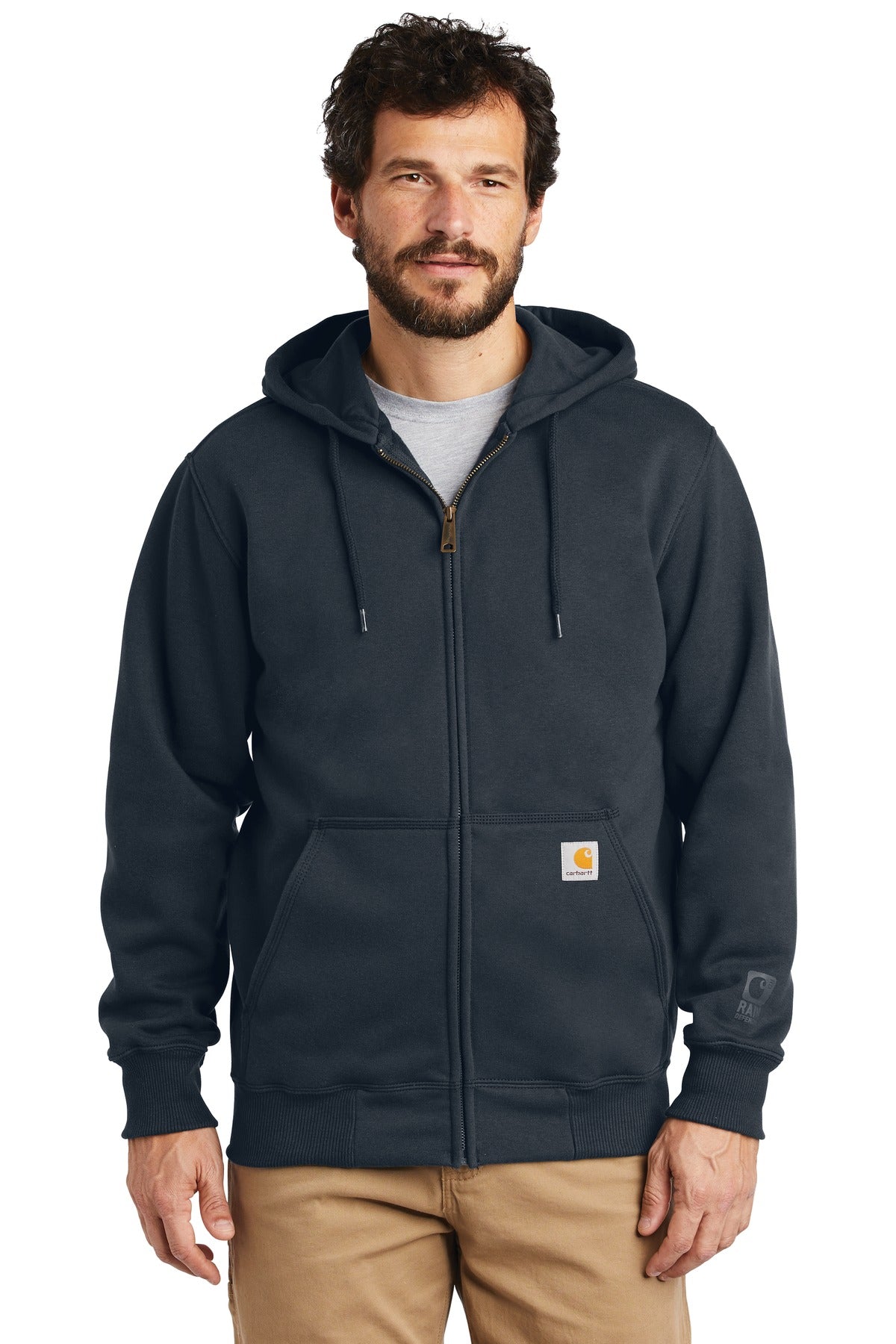 Carhartt Rain Defender Paxton Heavyweight Hooded Zip-Front Sweatshirt CT100614 New Navy