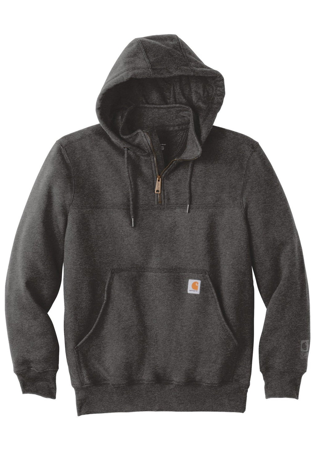 Carhartt Rain Defender Paxton Heavyweight Hooded Zip Mock Sweatshirt CT100617 Carbon Heather