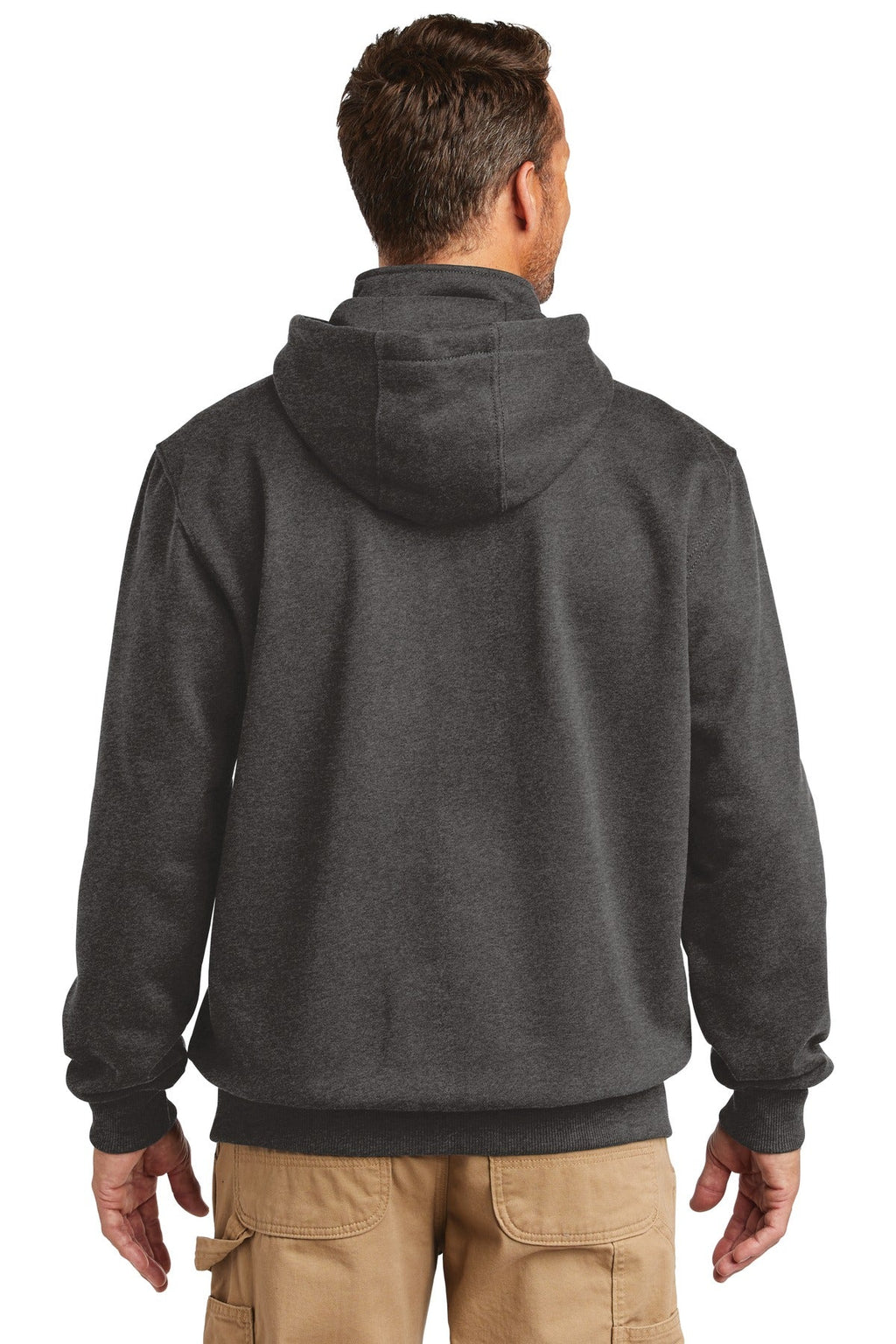 Carhartt Rain Defender Paxton Heavyweight Hooded Zip Mock Sweatshirt CT100617 Carbon Heather