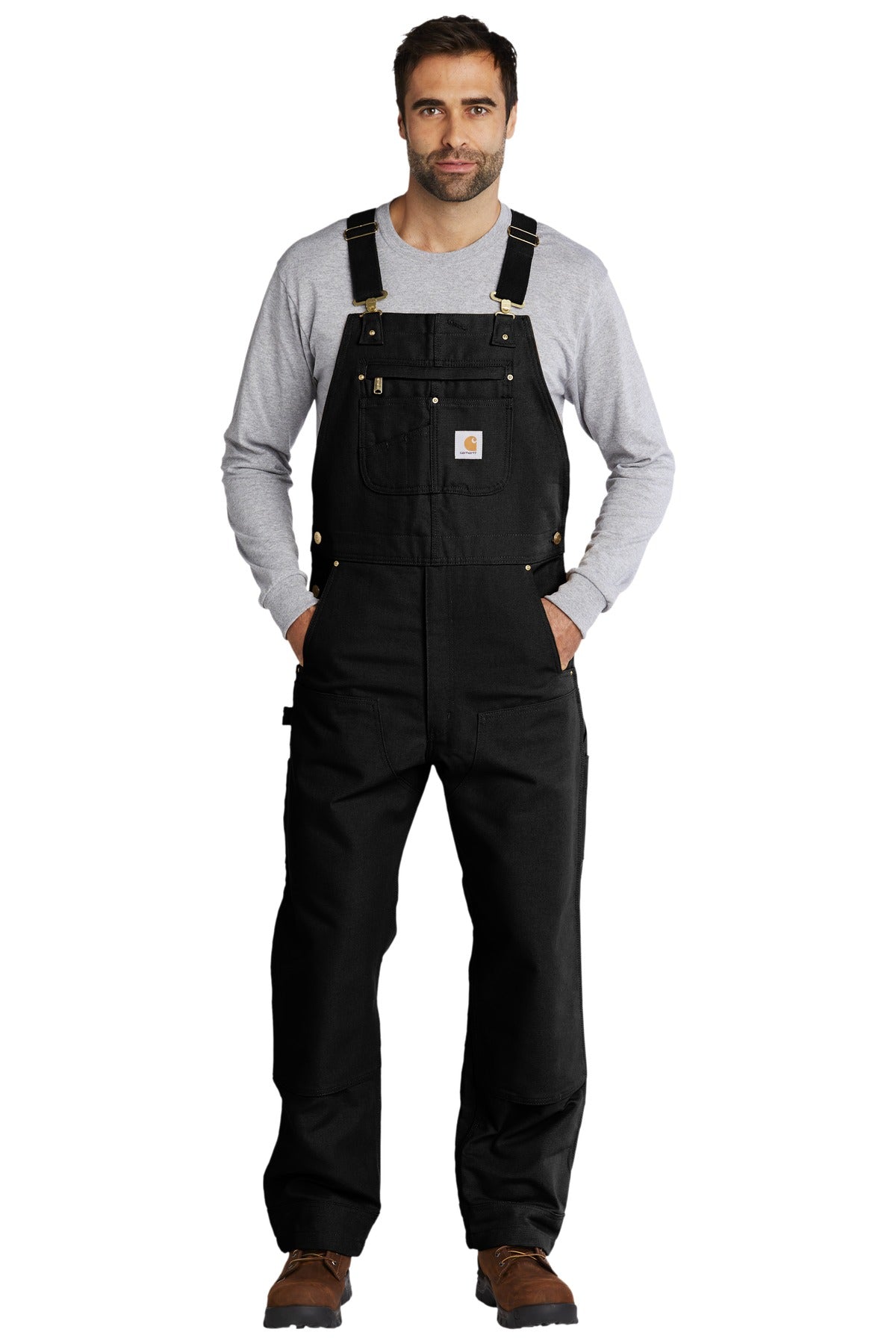 Carhartt Duck Unlined Bib Overalls CT102776 Black