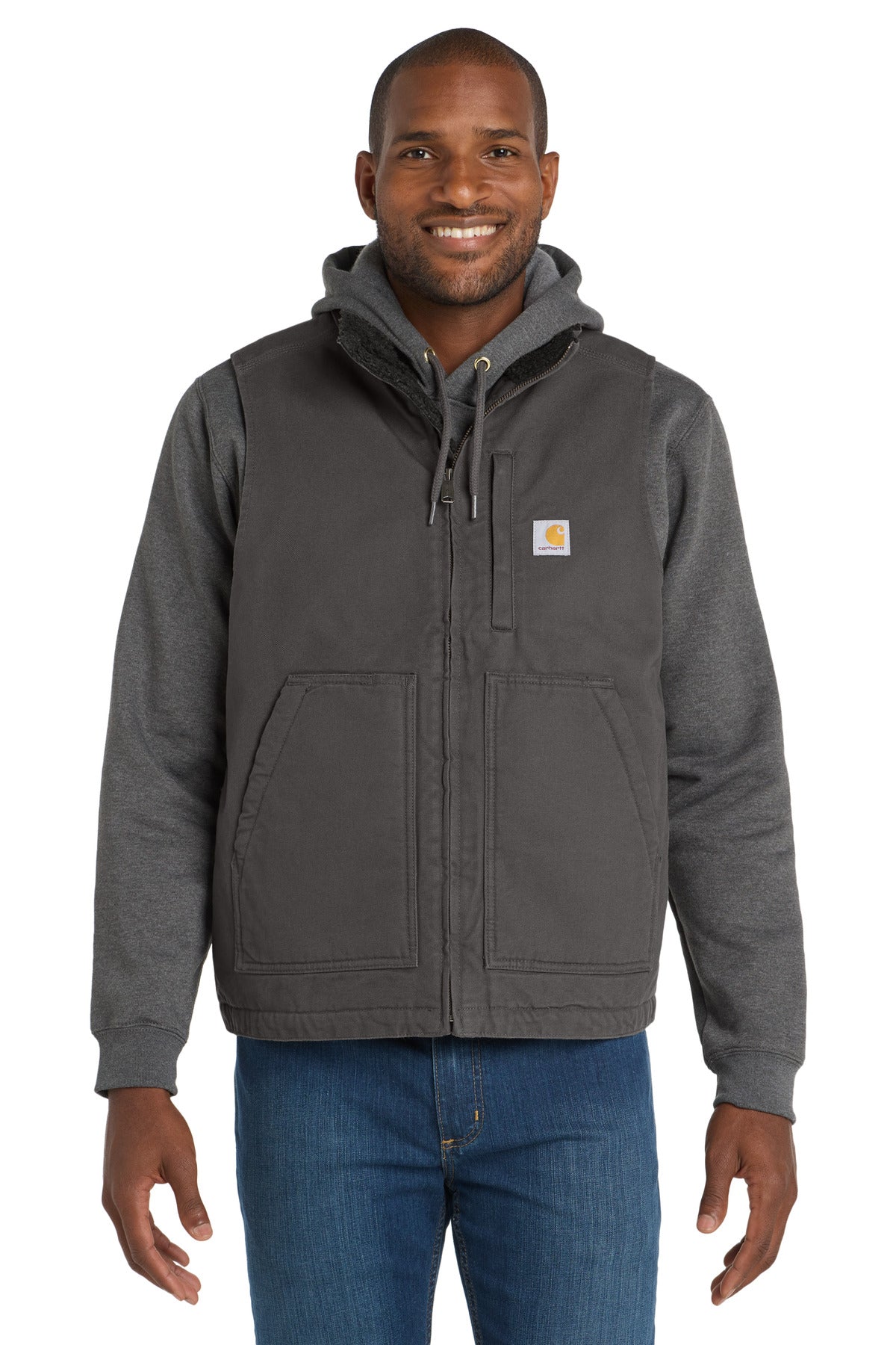Carhartt Sherpa-Lined Mock Neck Vest CT104277 Gravel