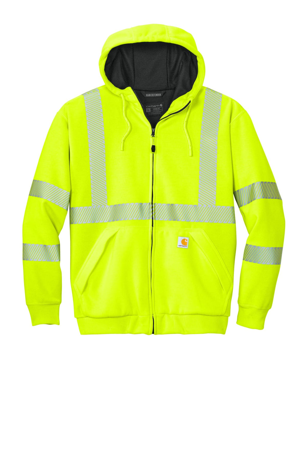 Carhartt ANSI 107 Class 3 Lined Full-Zip Sweatshirt CT104988 Brite Lime