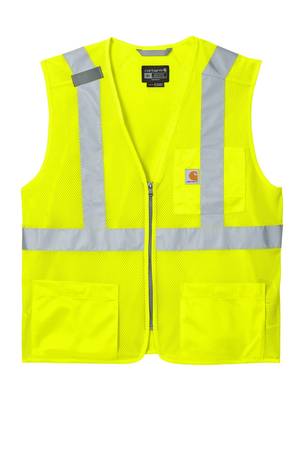 Carhartt ANSI Class 2 Mesh Zip-Front Vest CT106171 Brite Lime