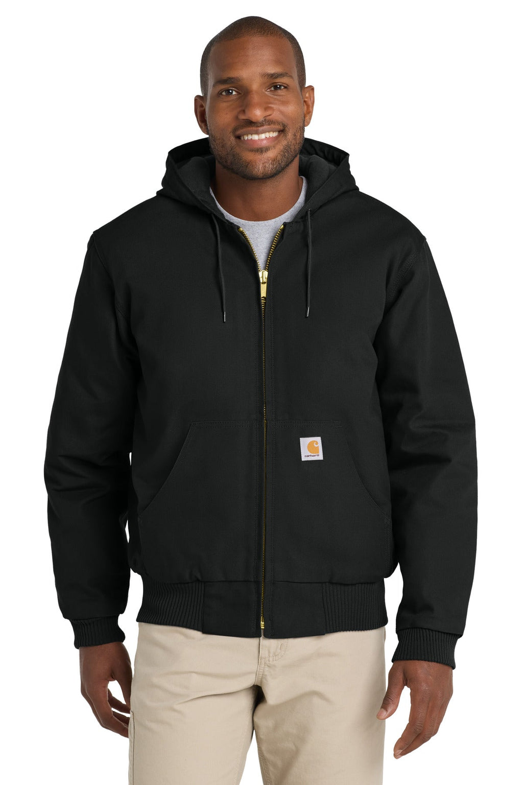 Carhartt Quilted-Flanne-Lined Duck Active Jac CT106677 Black