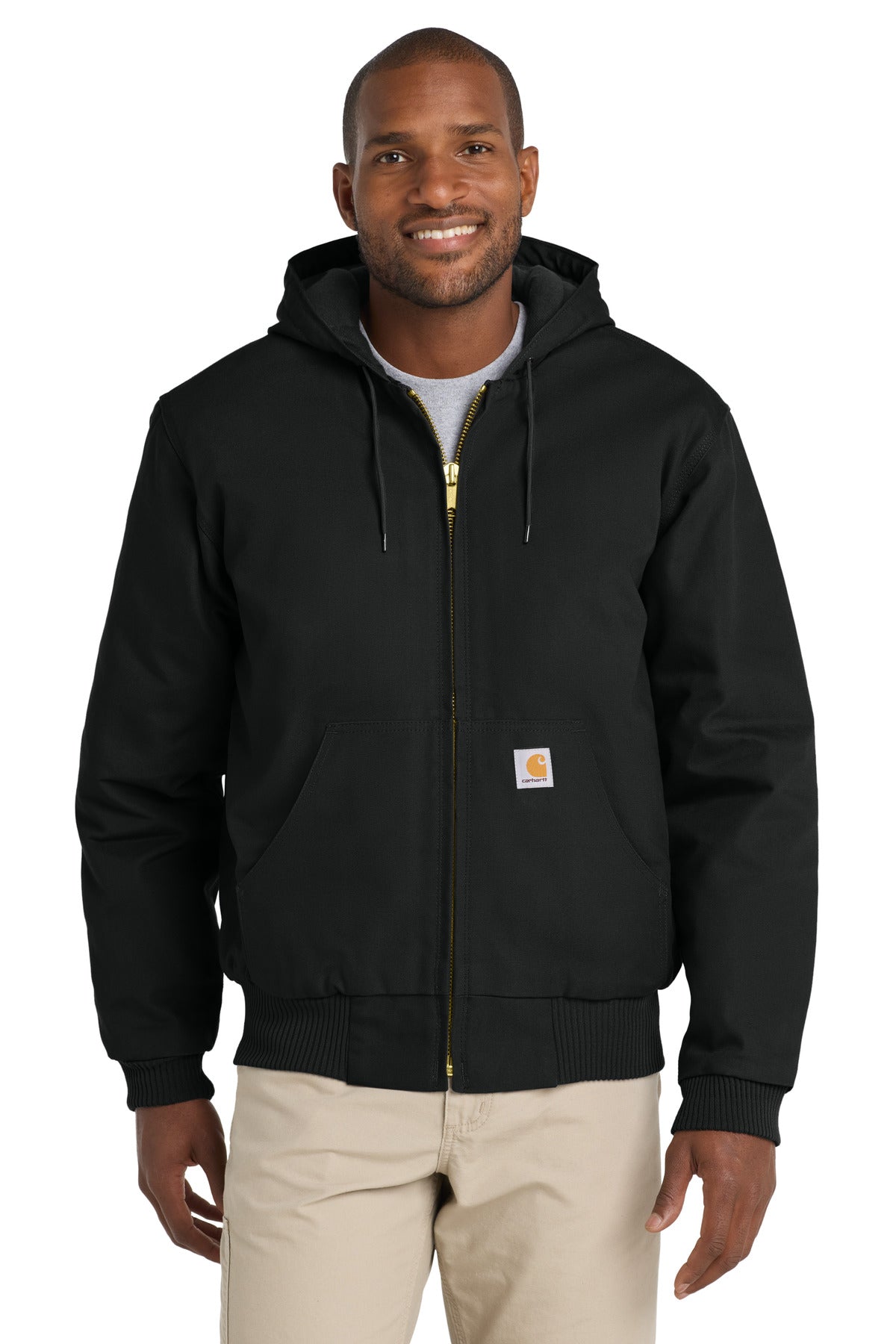 Carhartt Quilted-Flanne-Lined Duck Active Jac CT106677 Black