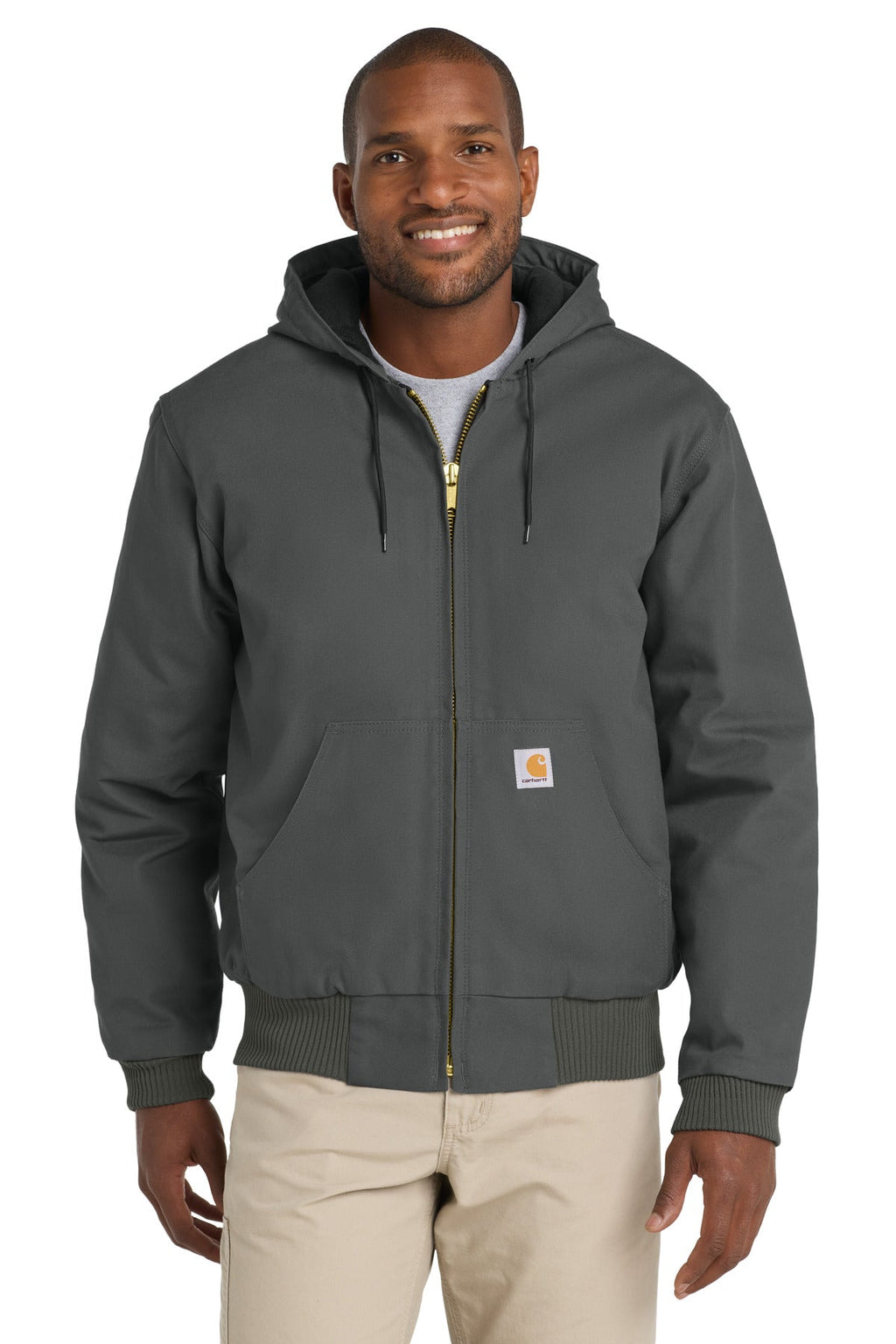 Carhartt Quilted-Flanne-Lined Duck Active Jac CT106677 Gravel