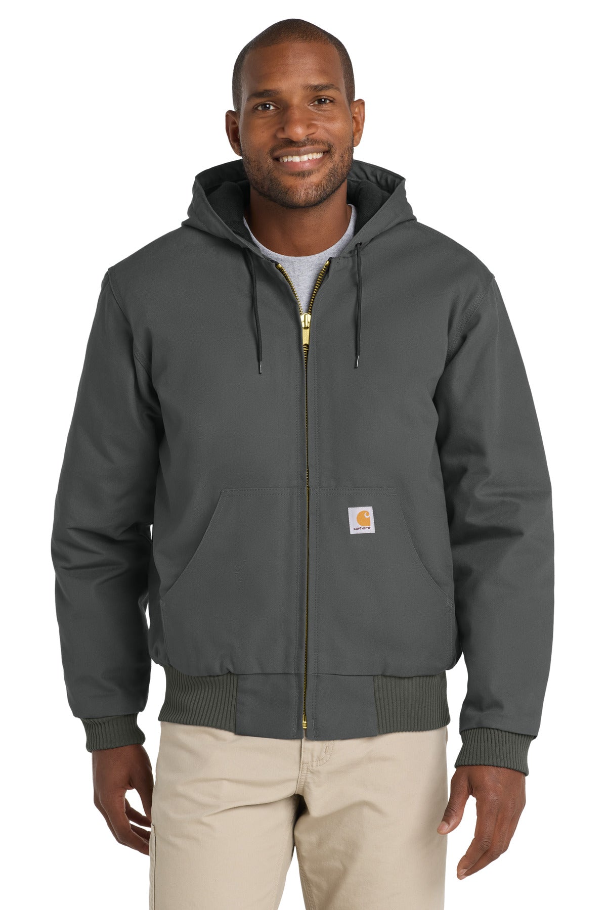 Carhartt Quilted-Flanne-Lined Duck Active Jac CT106677 Gravel