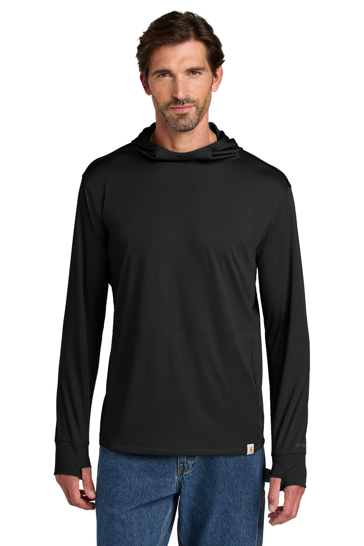 Carhartt Force Sun Defender Long Sleeve Hooded T-Shirt CT106923 Black