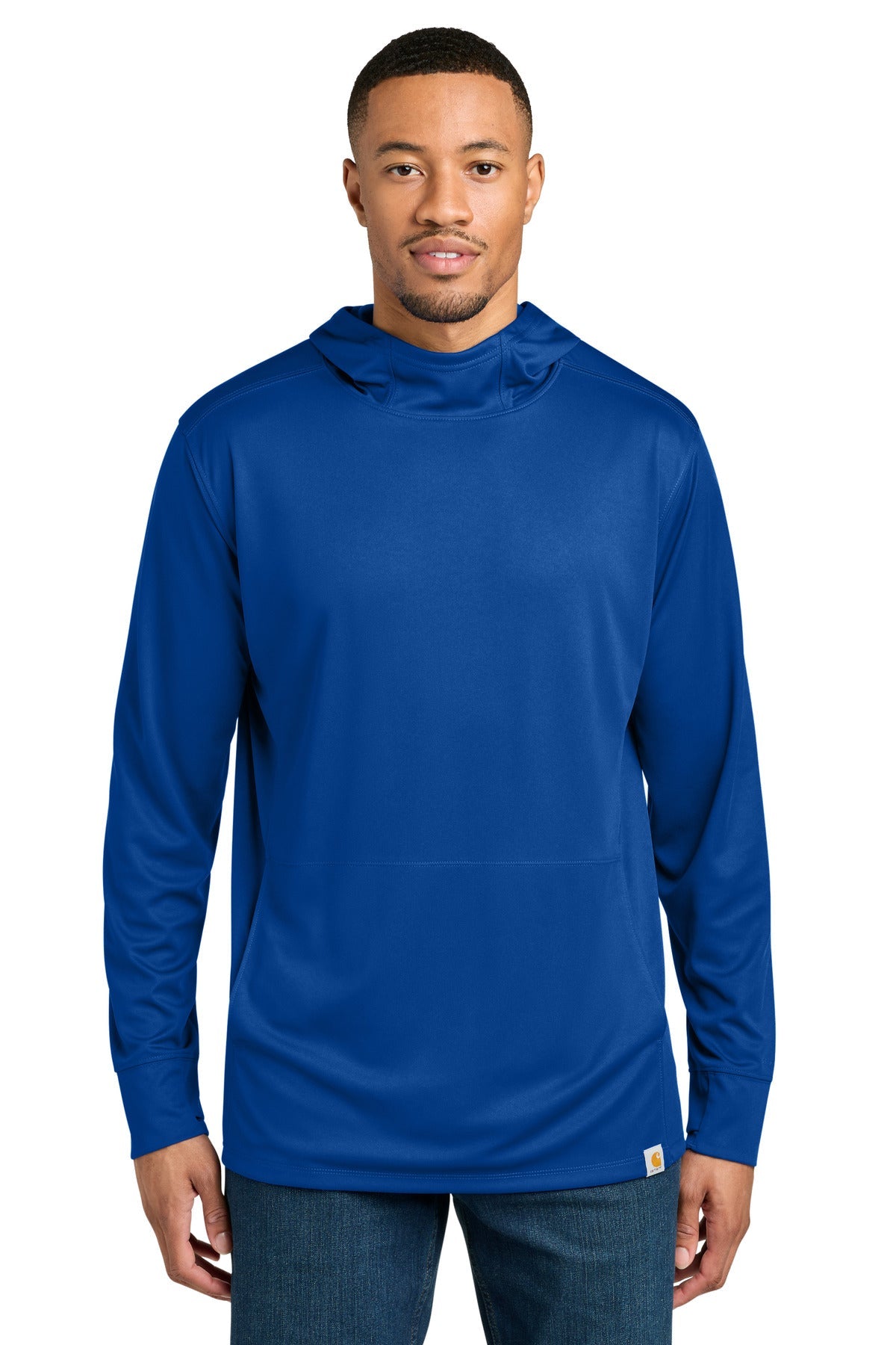 Carhartt Force Sun Defender Long Sleeve Hooded T-Shirt CT106923 Royal Glass Blue