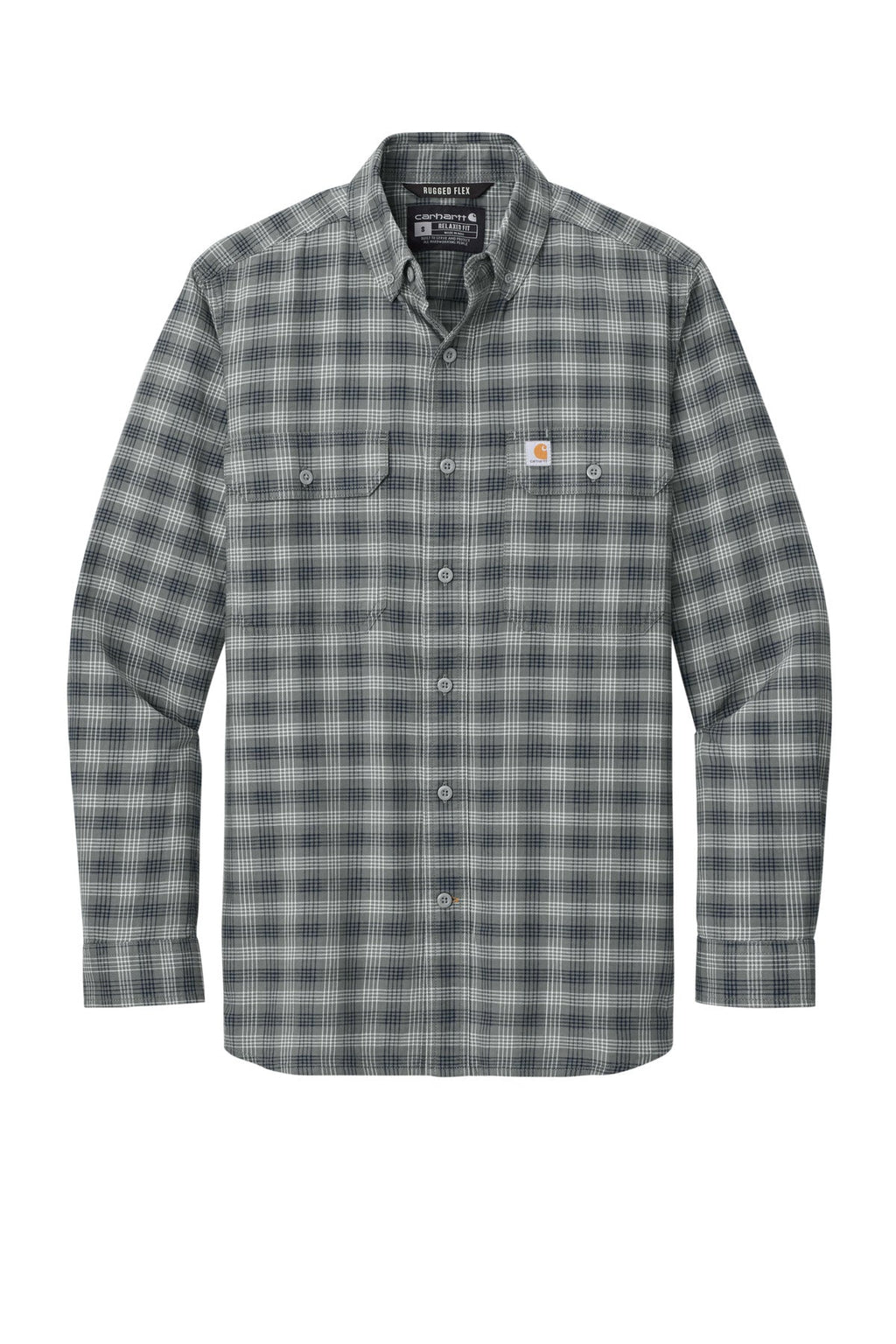 Carhartt Rugged Flex Plaid Long Sleeve Shirt CT107109 Plaid Steel Navy
