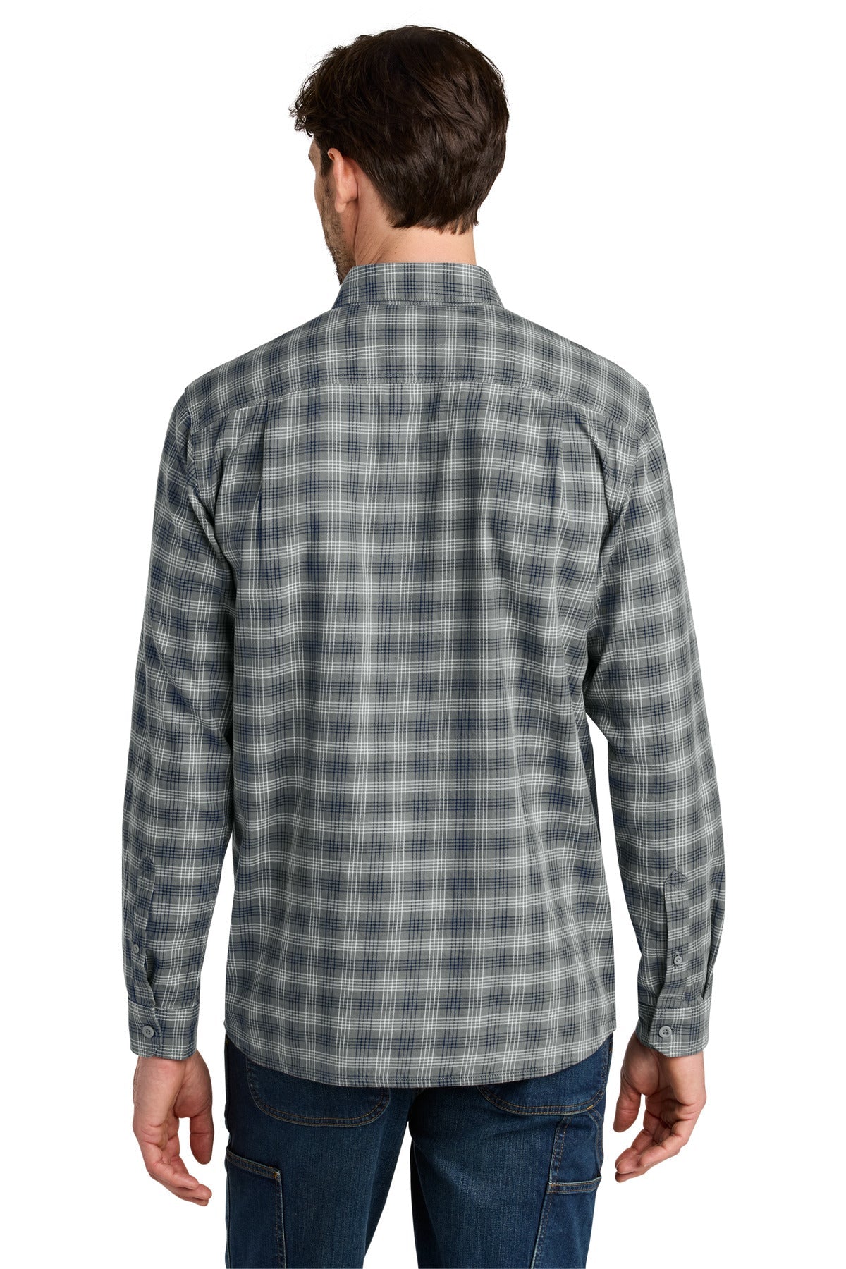 Carhartt Rugged Flex Plaid Long Sleeve Shirt CT107109 Plaid Steel Navy